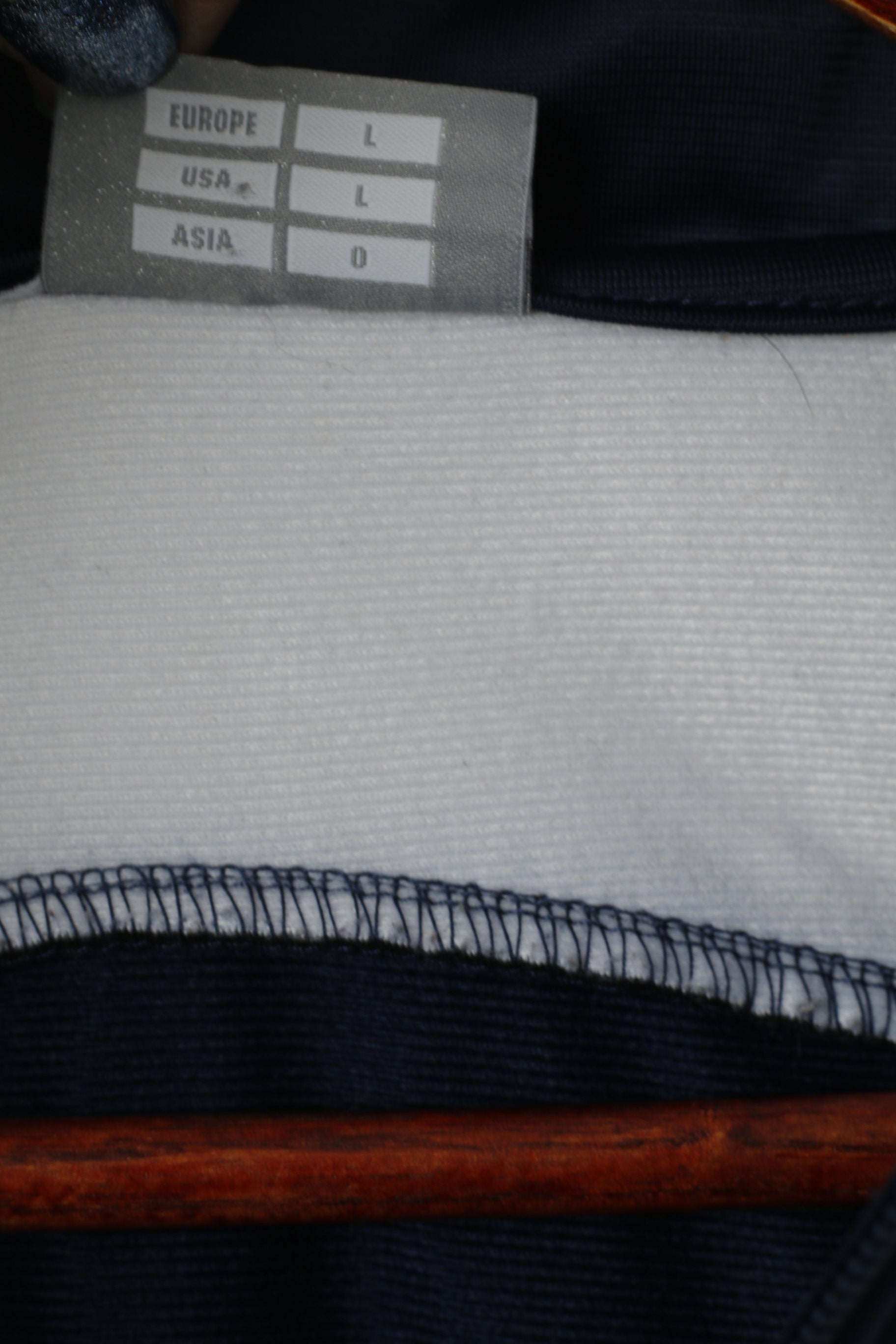 Hummel Men L Sweatshirt Navy Shiny Full Zipper Sportswear Retro Track Top