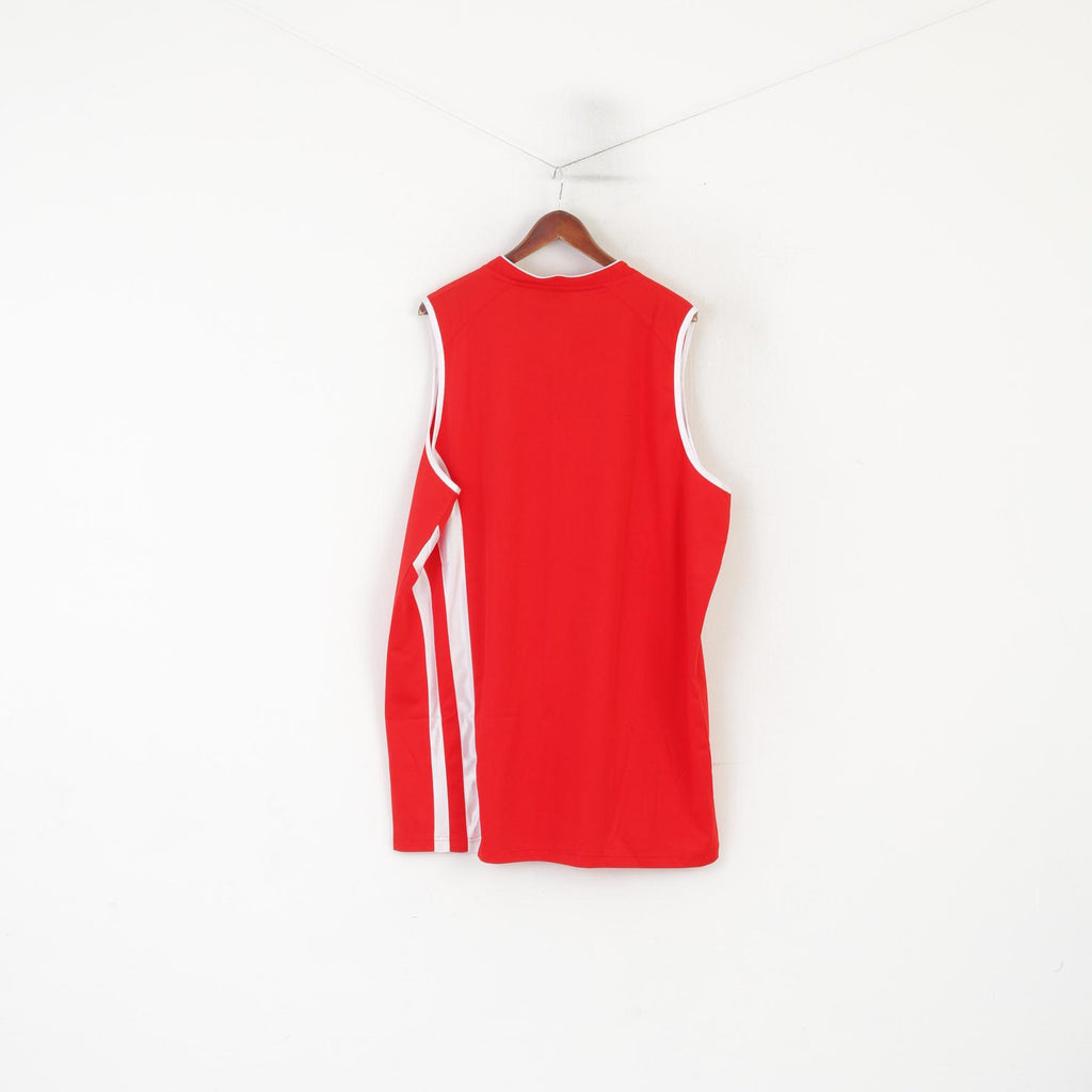 Spalding Men 3XL Shirt Red Vintage Sleeveless Basketball Sportswear NBA Jersey Top