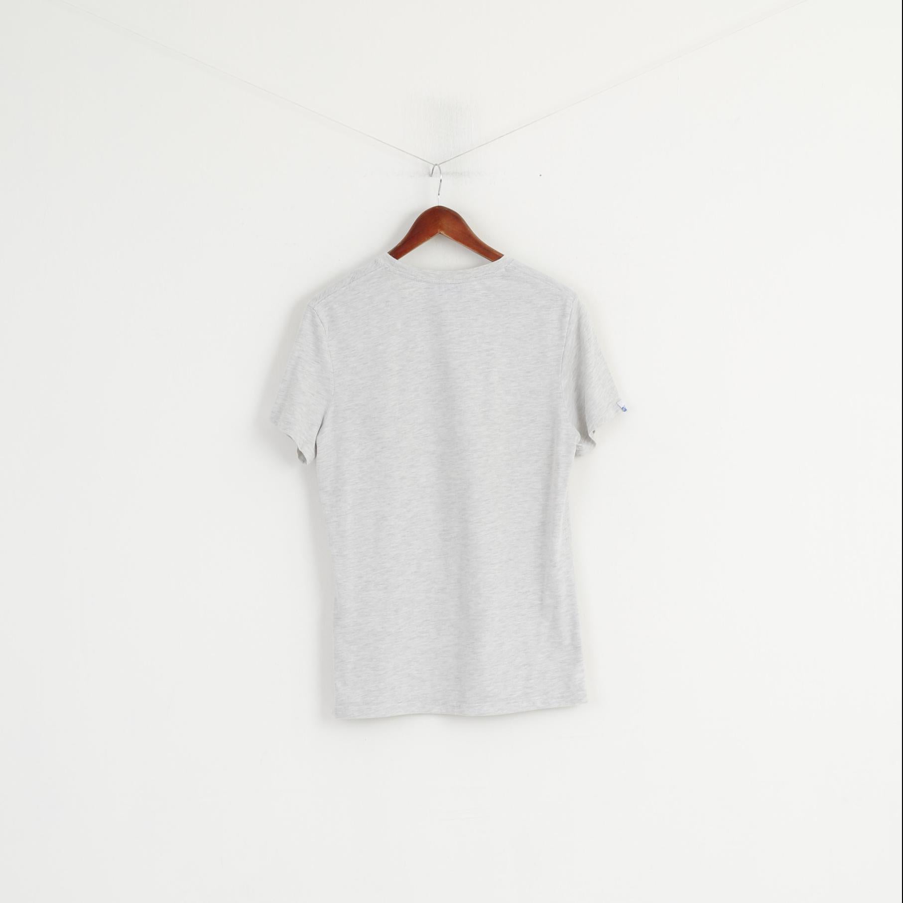 Superdry Men M Shirt Grey Cotton Faded Crew Neck Sport Short Sleeve Top