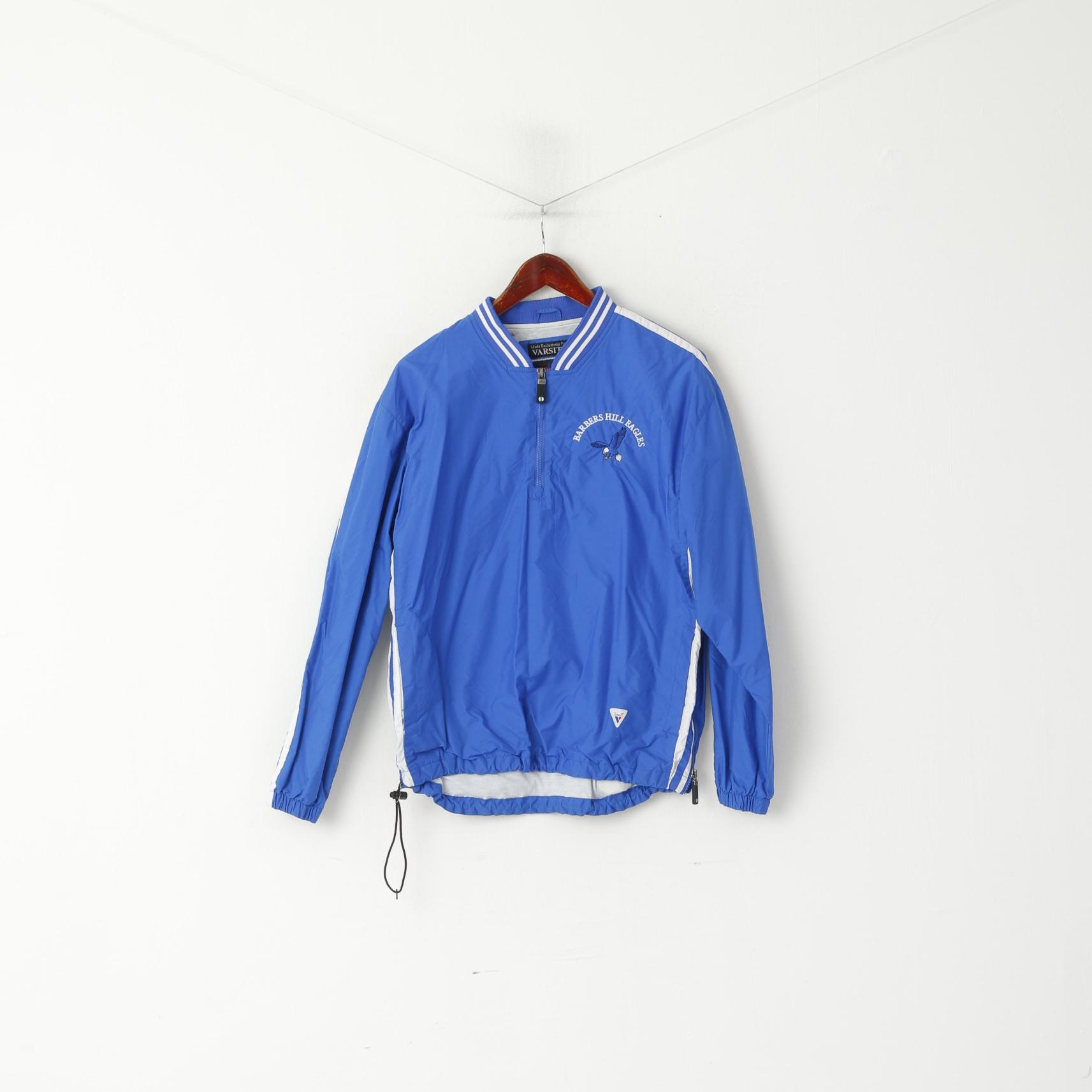 Giacca da uomo Holloway Varsity in nylon blu Barbers Hill Eagles Bomber Top pullover impermeabile