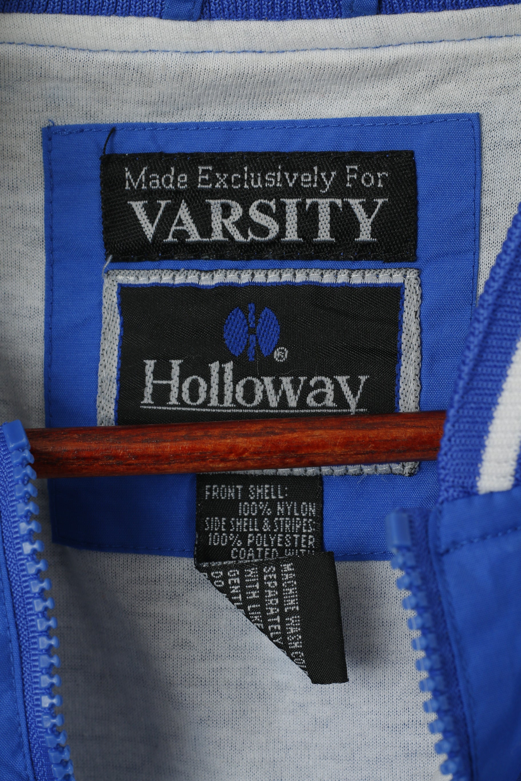 Giacca da uomo Holloway Varsity in nylon blu Barbers Hill Eagles Bomber Top pullover impermeabile