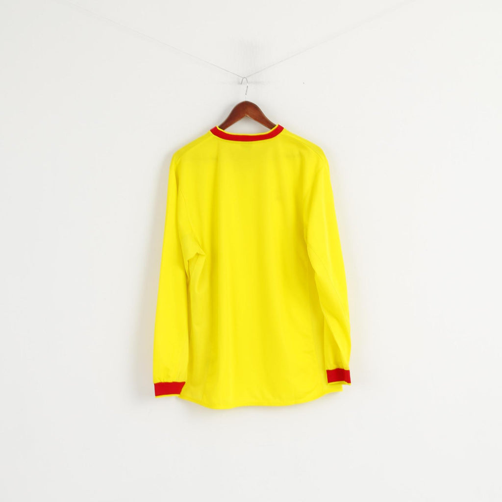 Masita Men XL Long Sleeved Shirt Yellow Shiny V Neck Professional Team Sports Top