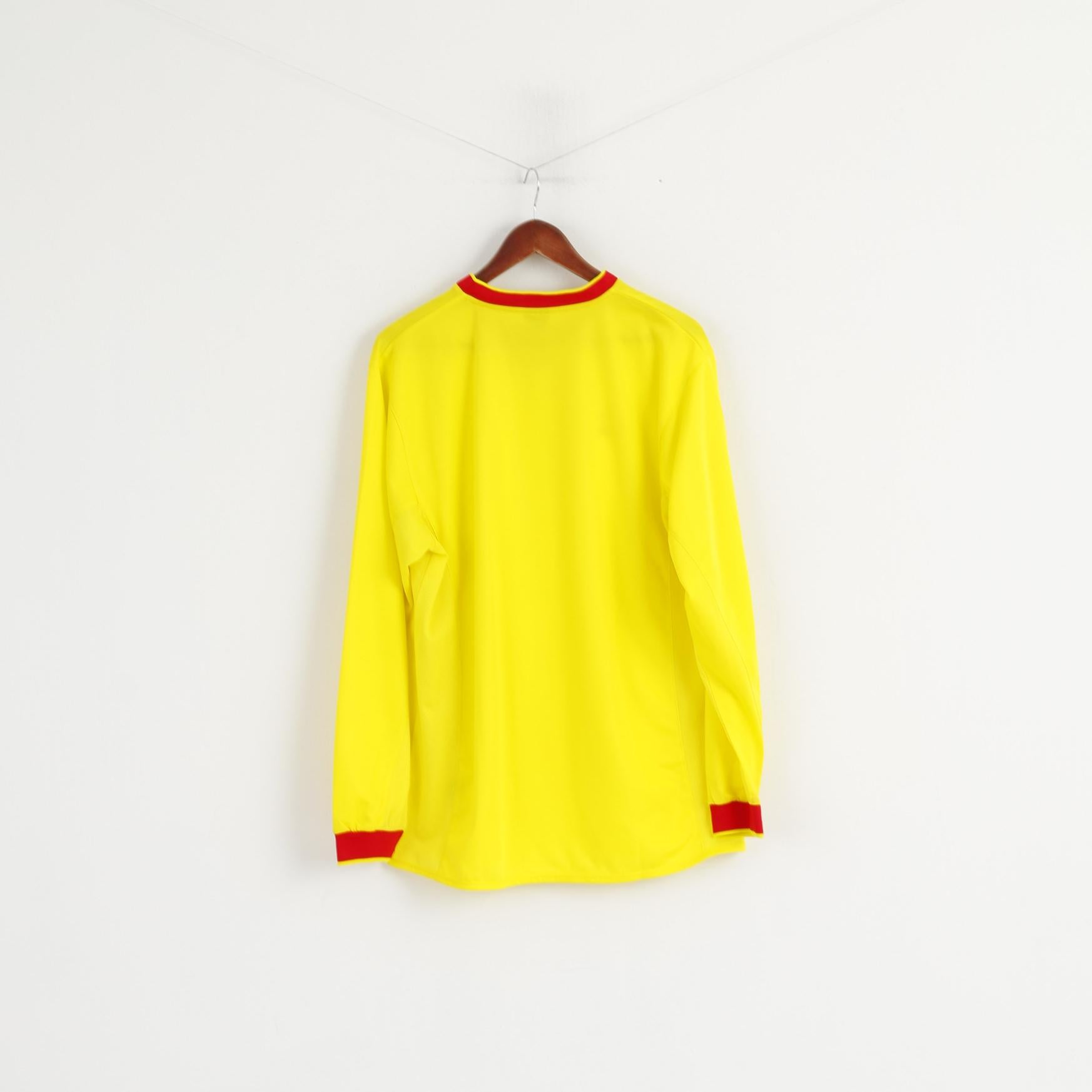 Masita Men XL Long Sleeved Shirt Yellow Shiny V Neck Professional Team Sports Top