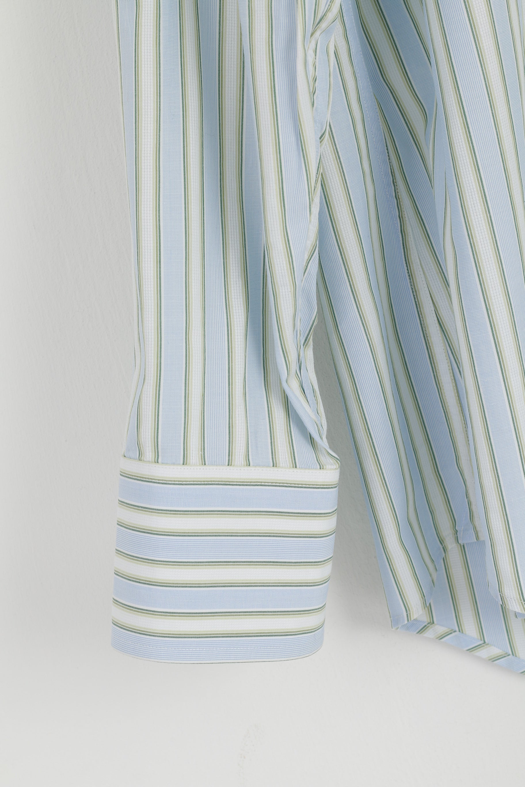 Merona Men L Casual Shirt Blue Striped Cotton Long Sleeve Elegant Top