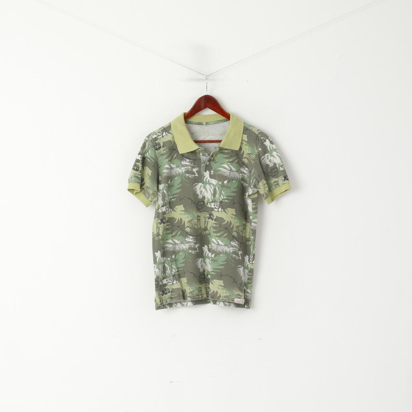 Polo da uomo Red Dot S Top a maniche corte stampato in cotone verde militare