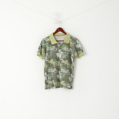 Polo da uomo Red Dot S Top a maniche corte stampato in cotone verde militare