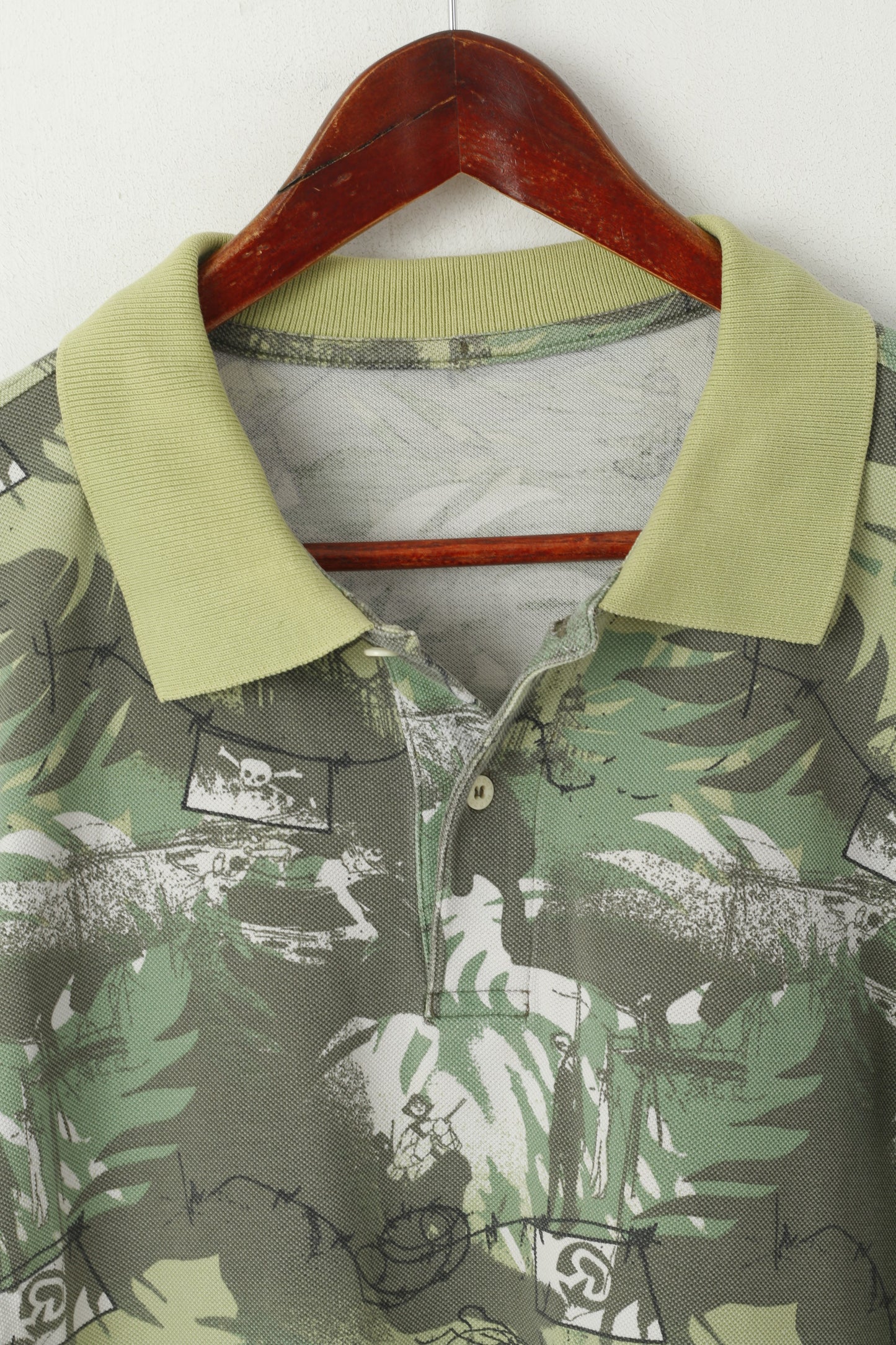 Polo da uomo Red Dot S Top a maniche corte stampato in cotone verde militare