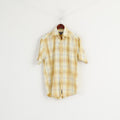 Gant Men M Casual Shirt Yellow Hampton '50 Twill Sport Fit Checkered Cotton Top
