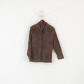 Giacca Joie de Vivre da donna 16 L. Top con bottoni western vintage in pelle scamosciata marrone