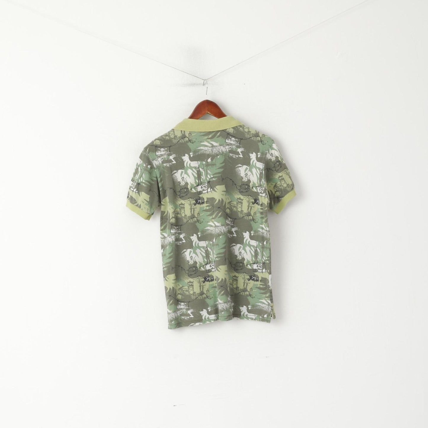 Polo da uomo Red Dot S Top a maniche corte stampato in cotone verde militare