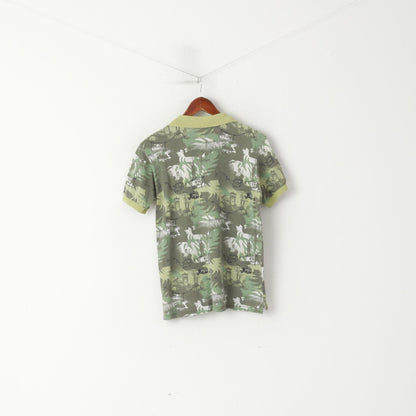 Polo da uomo Red Dot S Top a maniche corte stampato in cotone verde militare