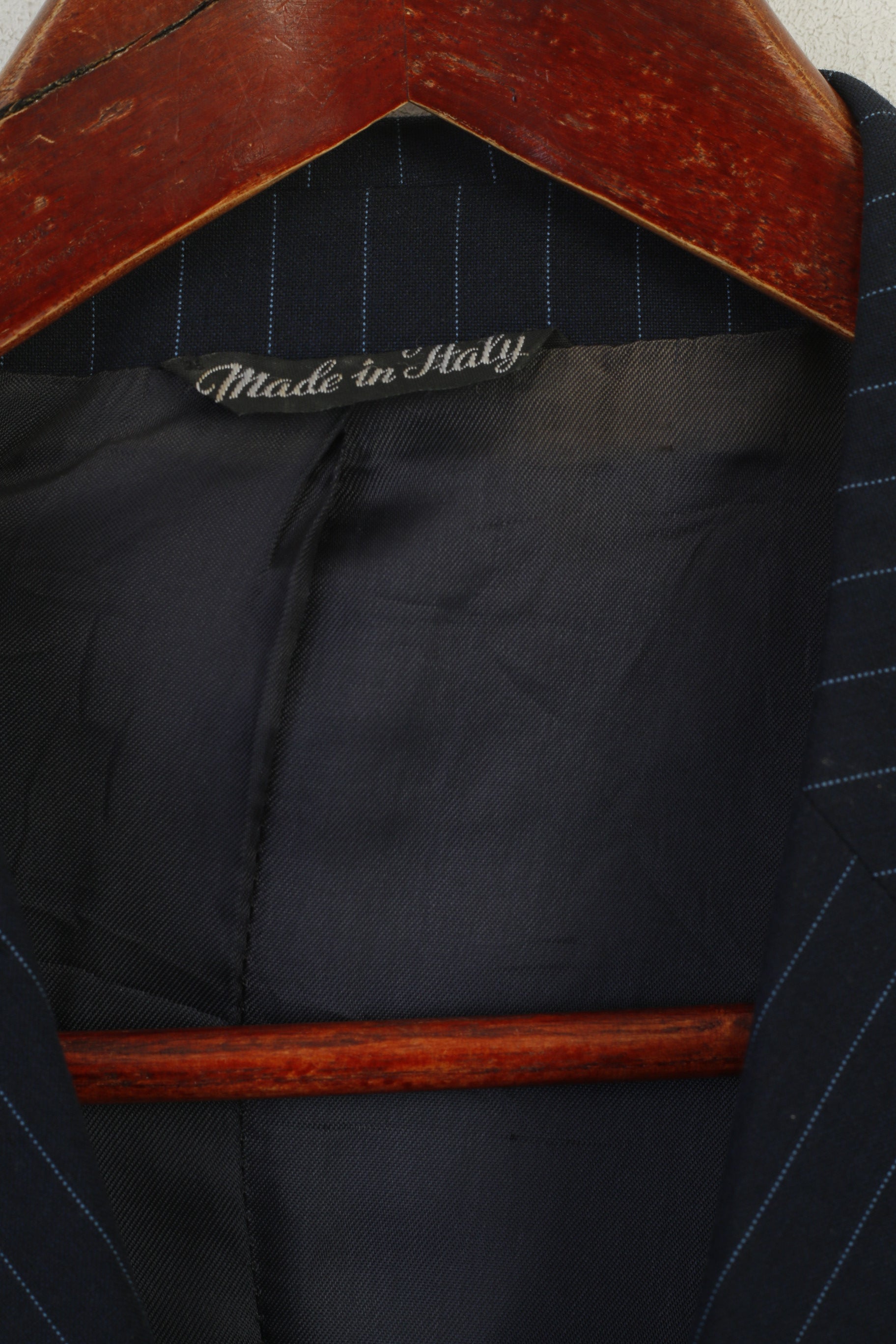 Gaudi Men 54 44 Blazer Navy Wool Striped Single Breasted Italy Vintage Jacket