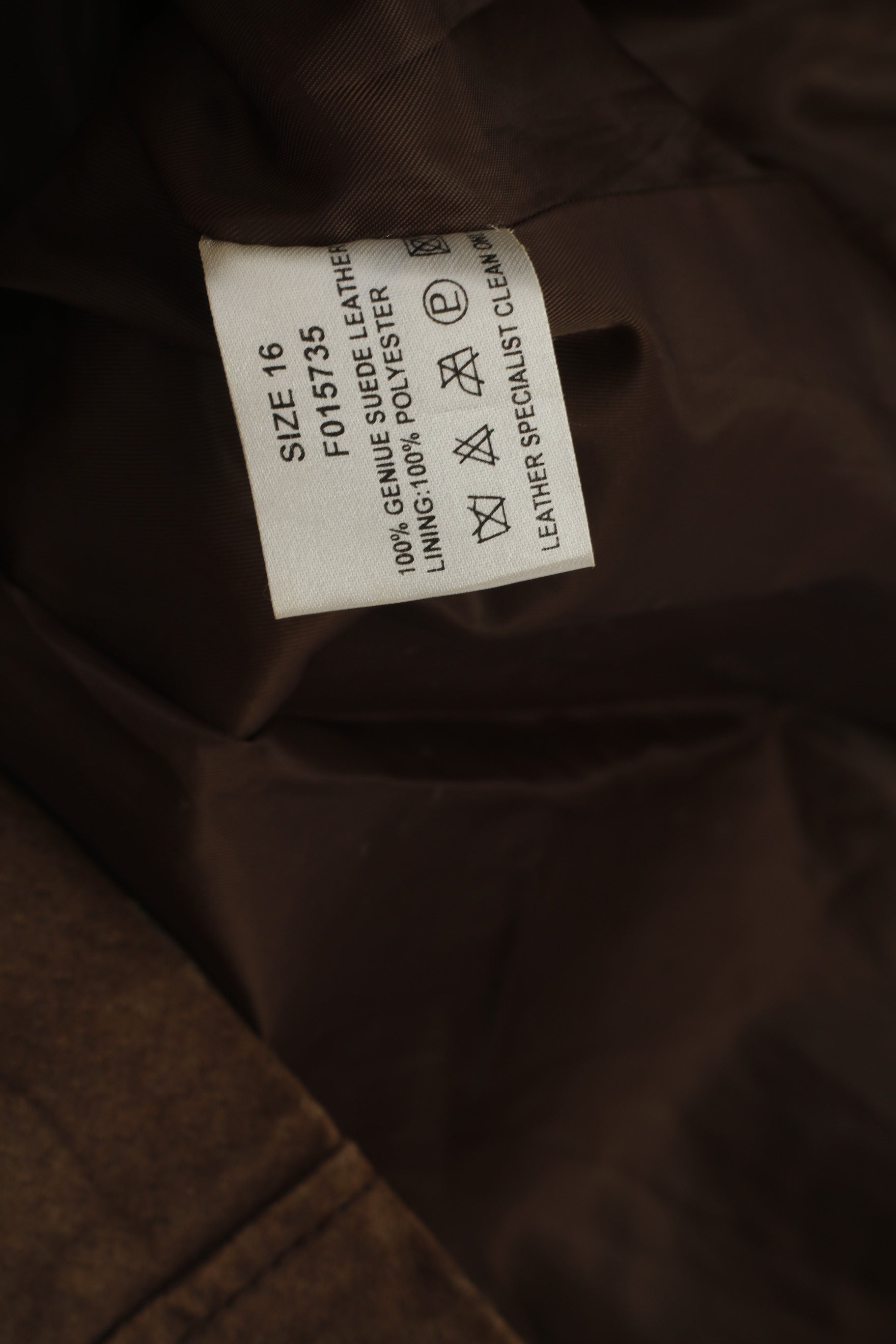 Joie de Vivre Femme 16 L Veste Marron Daim Cuir Vintage Western Boutonné Top