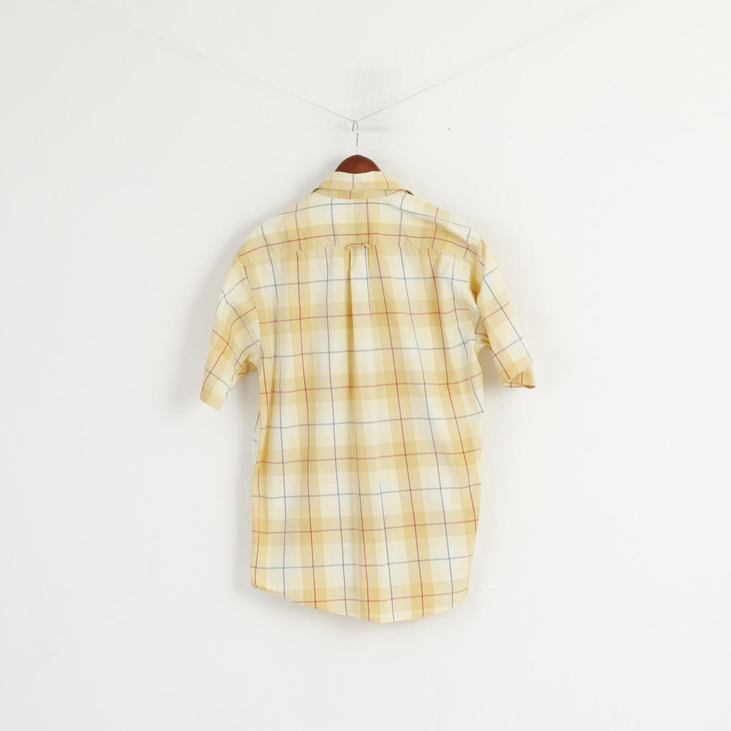 Gant Men M Casual Shirt Yellow Hampton '50 Twill Sport Fit Checkered Cotton Top