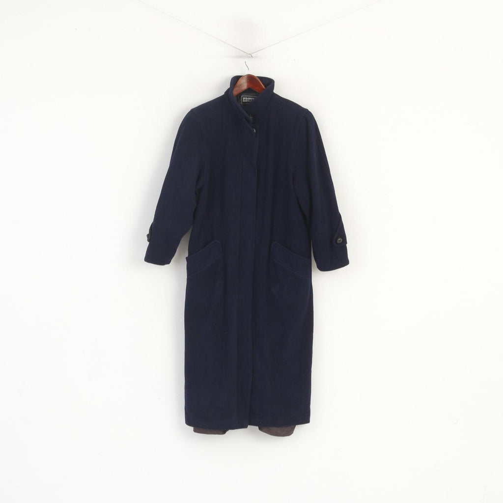 Kestila Femmes 164 XS Manteau Marine Laine vintage Simple Boutonnage Fabriqué en Finlande