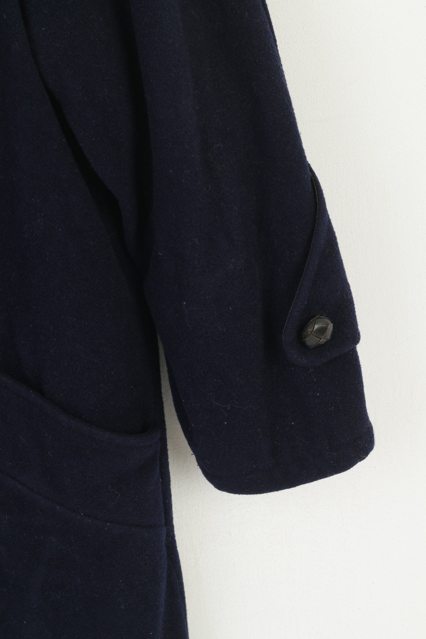 Kestila Women 164 XS Coat Navy Wool Vintage Single Breasted Made in Finland