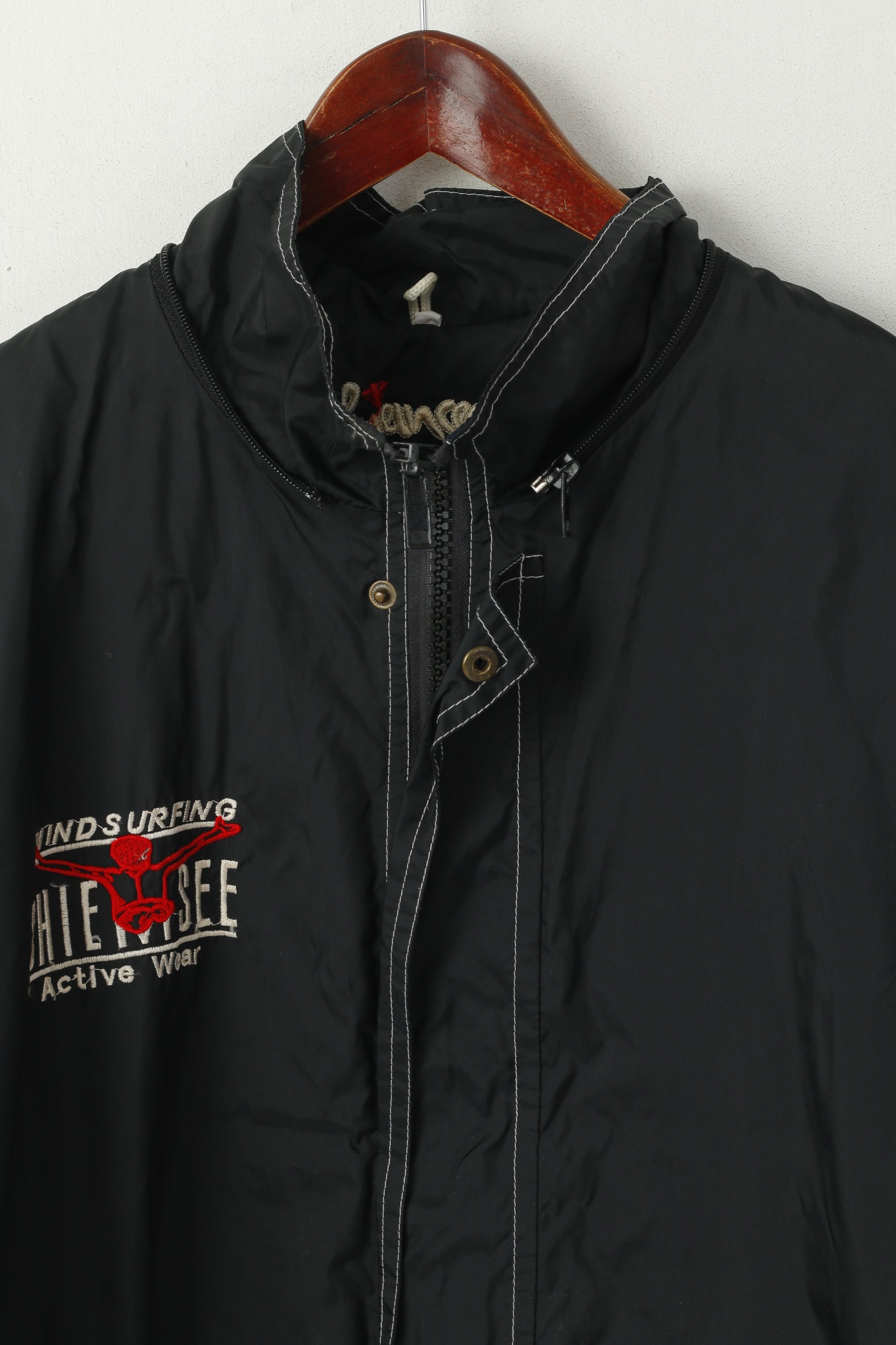 Chiemsee Veste Homme Noir Planche à Voile Poches Zippées Complètes Vintage Surf Top