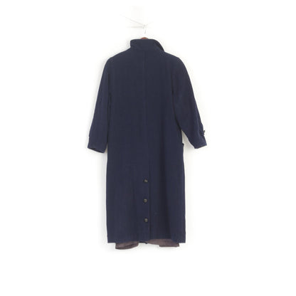 Cappotto Kestila da donna 164 XS in lana blu vintage monopetto prodotto in Finlandia