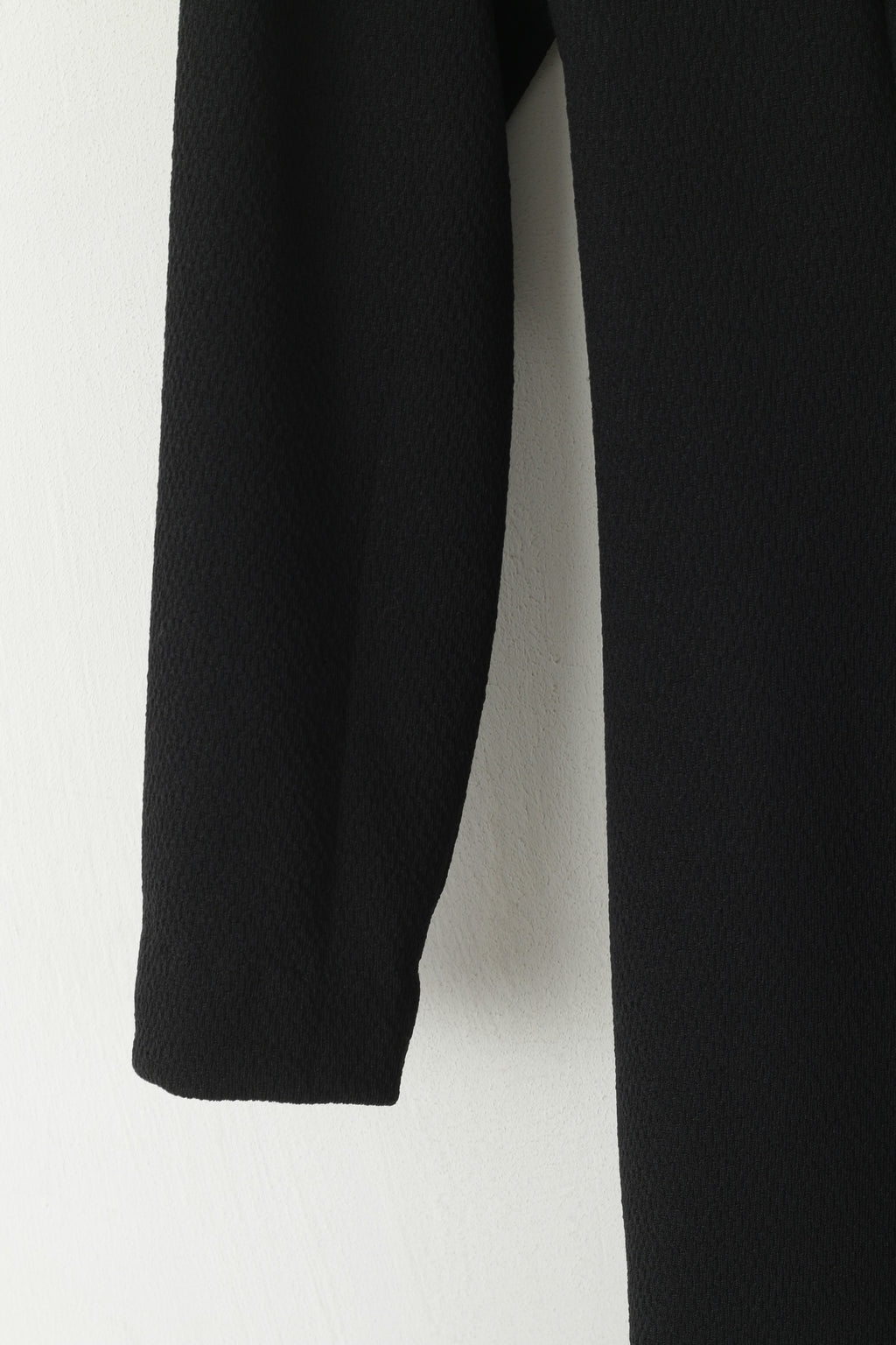 C&A Women S Midi Dress Black Belted Long Sleeve Half Zip Classic Retro