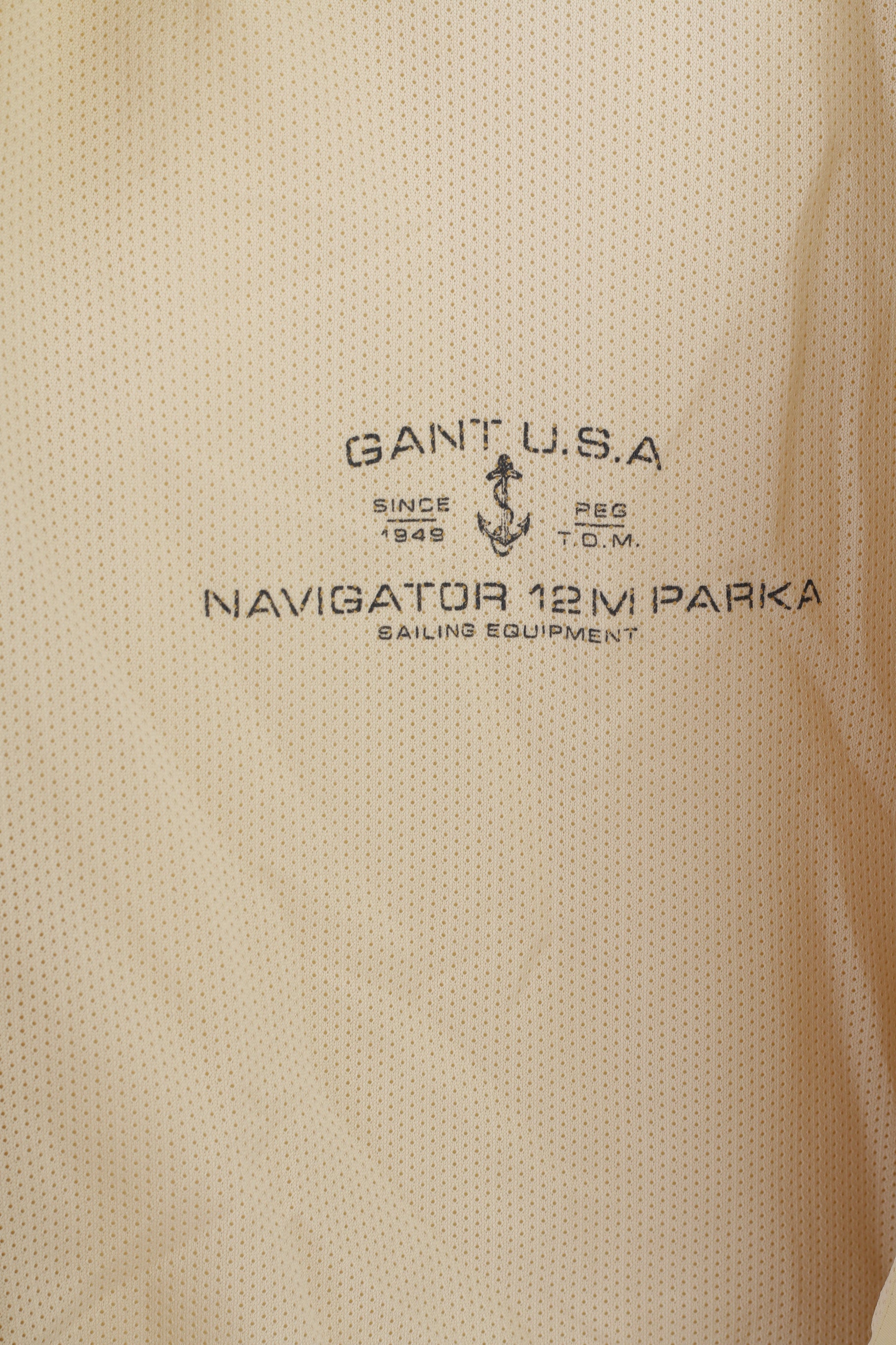Gant Giacca da uomo L Giacca in cotone beige Navigator Parka Giacca a vento con cerniera intera Top da esterno