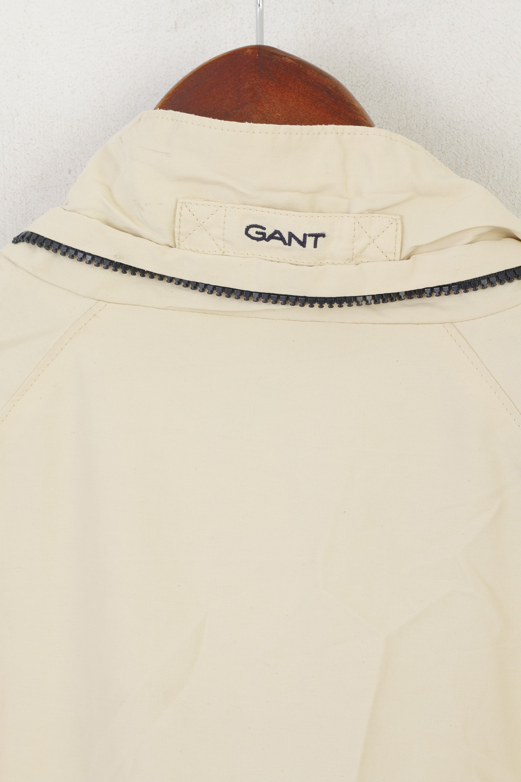 Gant Giacca da uomo L Giacca in cotone beige Navigator Parka Giacca a vento con cerniera intera Top da esterno