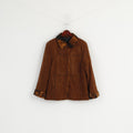 vintage Femmes 16 44 XL Veste Brown Animal Collar Points visibles Boutonné Top