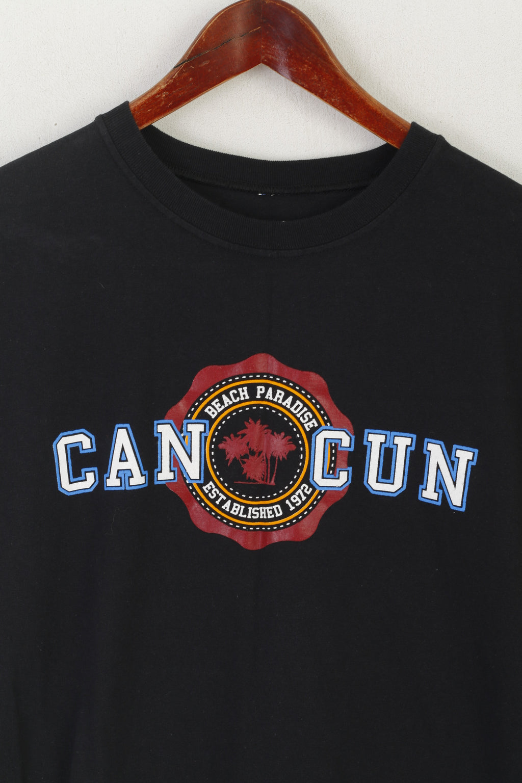 Tropical Relax Men XXL Shirt Black Cotton Cancun Beach Paradise Sleeveless Top