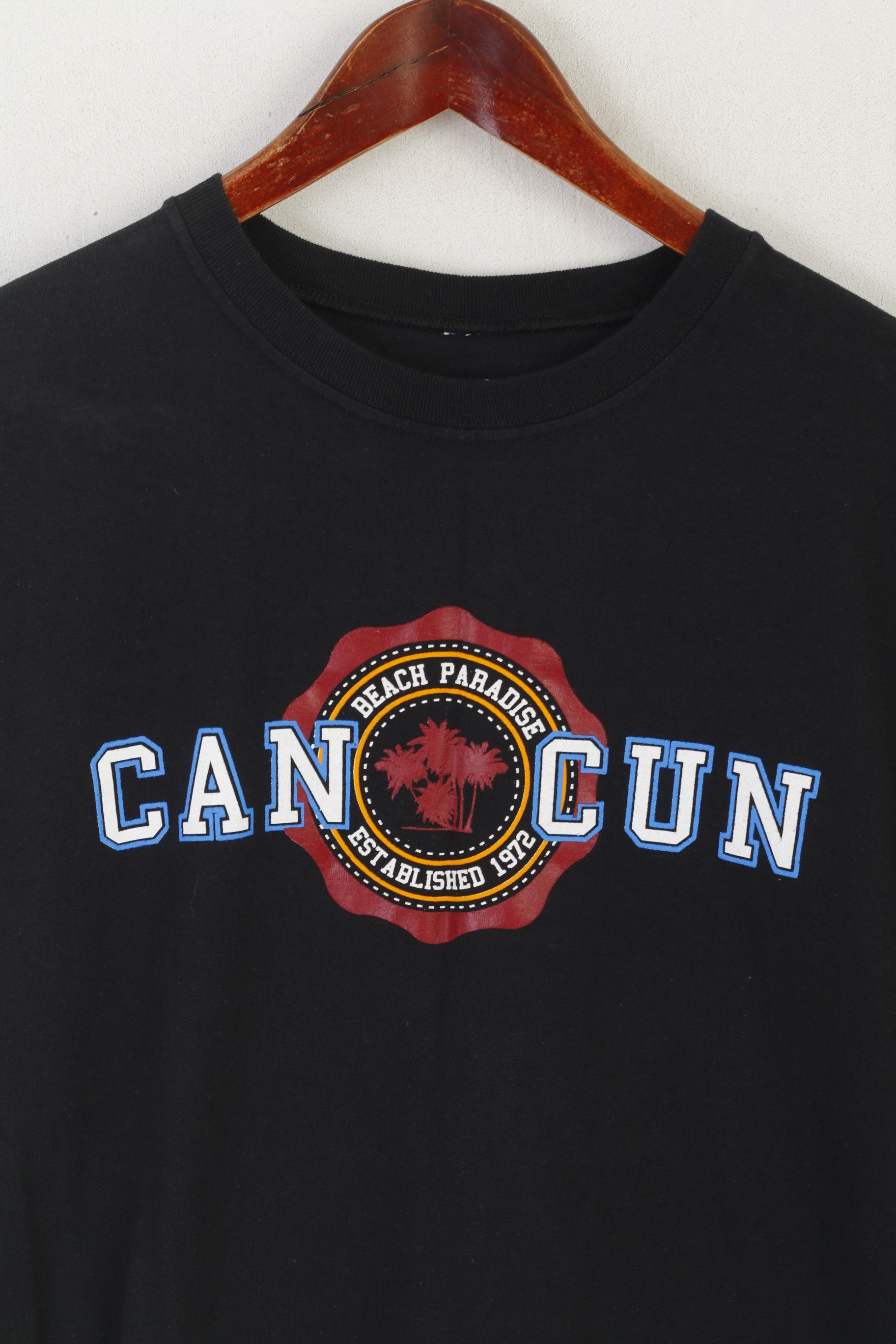 Tropical Relax Men XXL Shirt Black Cotton Cancun Beach Paradise Sleeveless Top