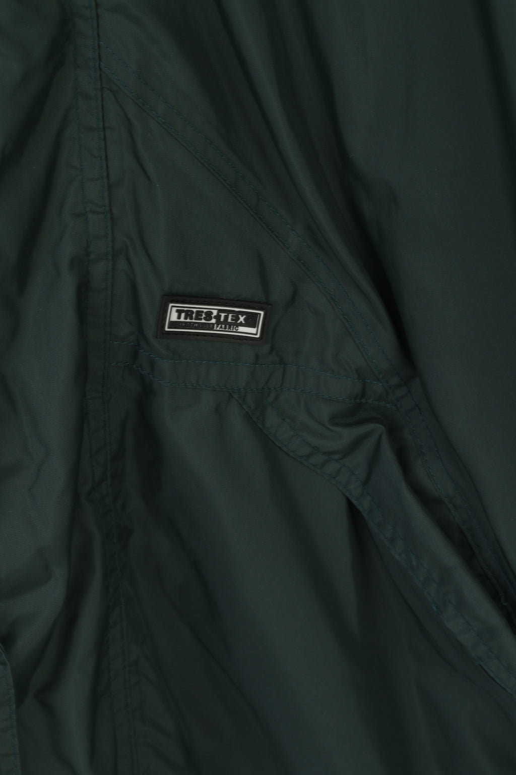 Trespass Abbigliamento da golf traspirante Giacca da uomo L Giacca verde in nylon impermeabile con cappuccio nascosto