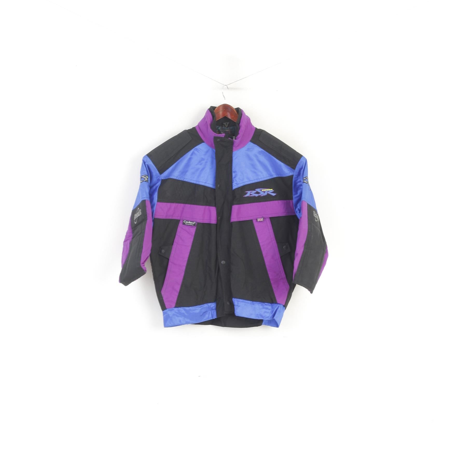 RSR Sportswear Giacca da uomo M Nera da moto vintage in nylon Cordura Racing Top