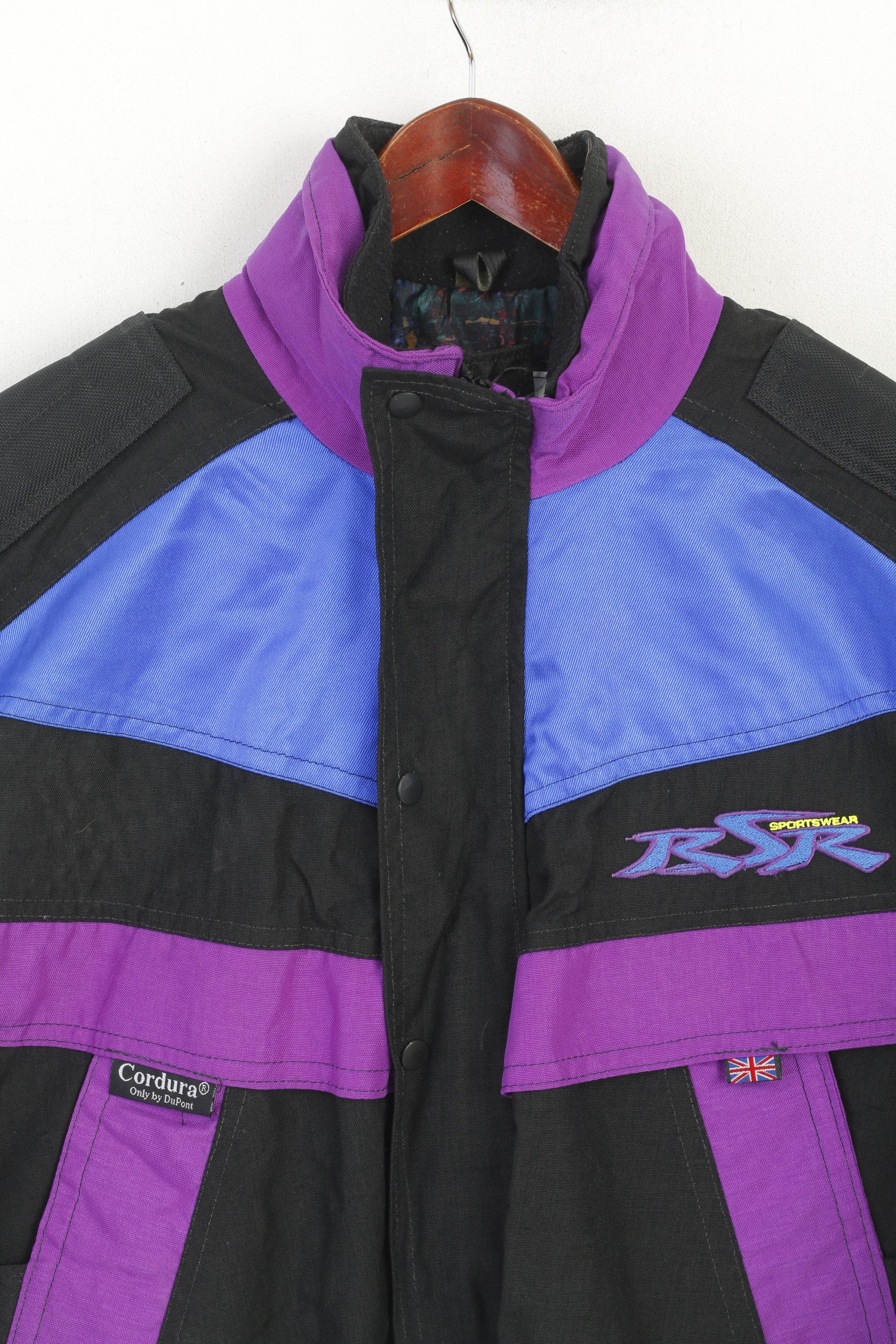 RSR Sportswear Giacca da uomo M Nera da moto vintage in nylon Cordura Racing Top