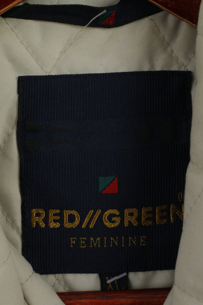 RedGreen Feminine Women XL Bodywarmer Beige Quilted Buttoned Sailing Vest
