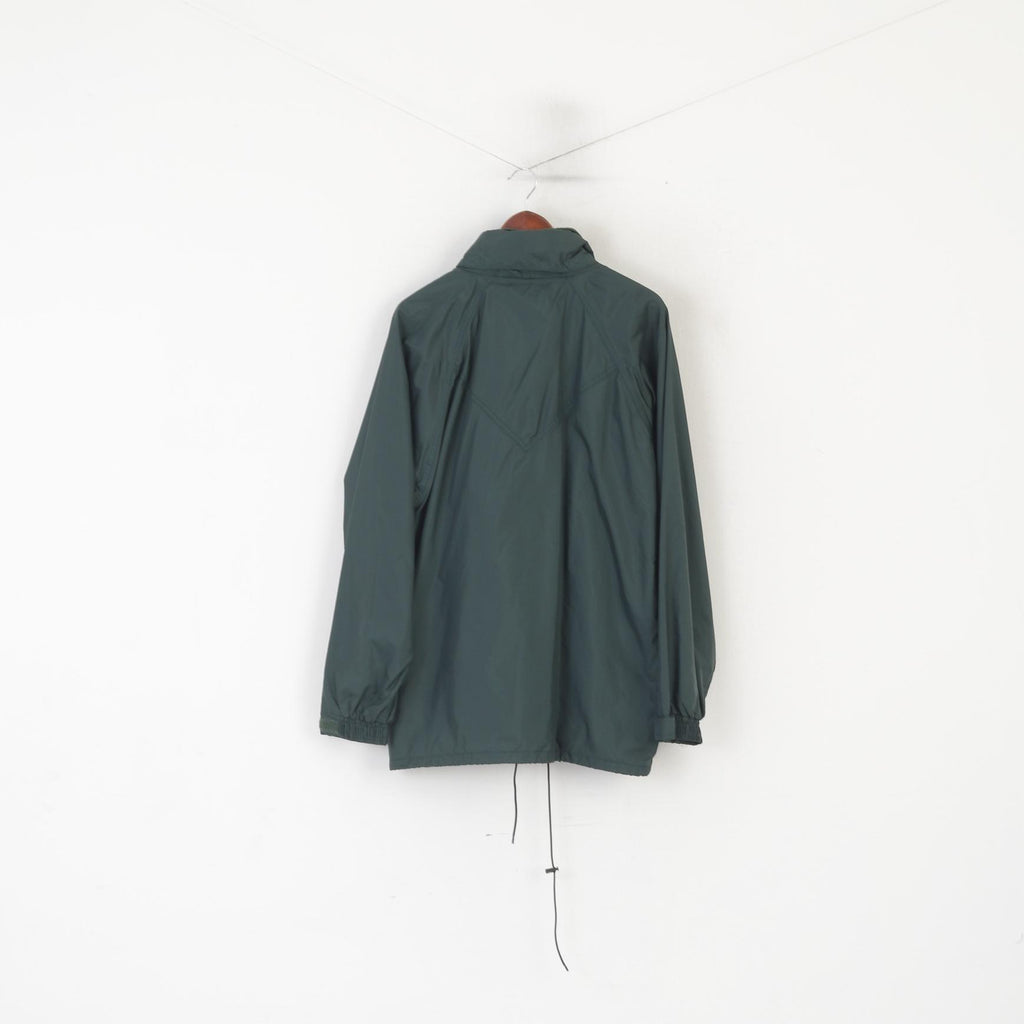 Trespass Abbigliamento da golf traspirante Giacca da uomo L Giacca verde in nylon impermeabile con cappuccio nascosto