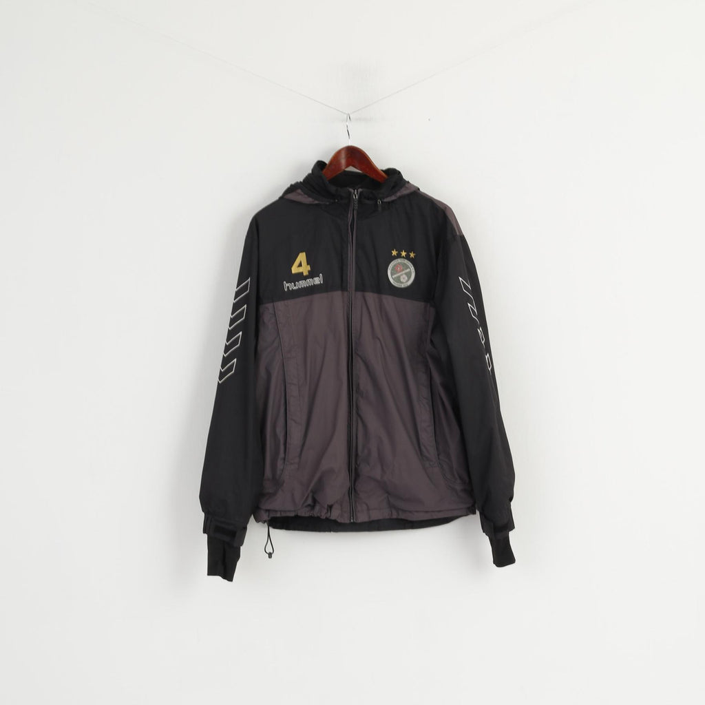 Hummel Hommes XL Veste Gris Aughton Town Green FC #4 Haut de Football Zippé à Capuche