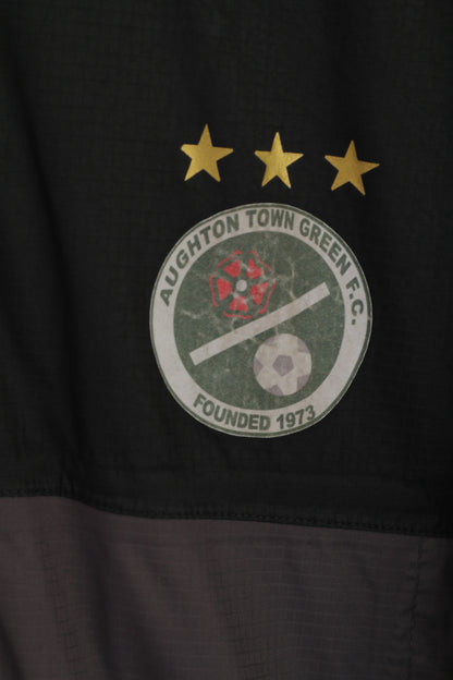 Hummel Men XL Jacket Grey Aughton Town Green FC #4 Hooded Zip Up Football Top