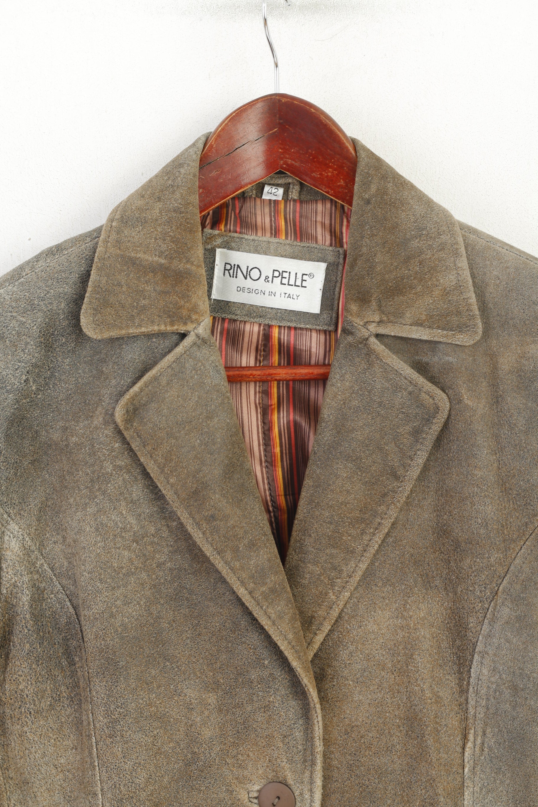 Rino &amp; Pelle Giacca Donna 42 S Giacca Monopetto Vintage in Pelle Marrone Italia