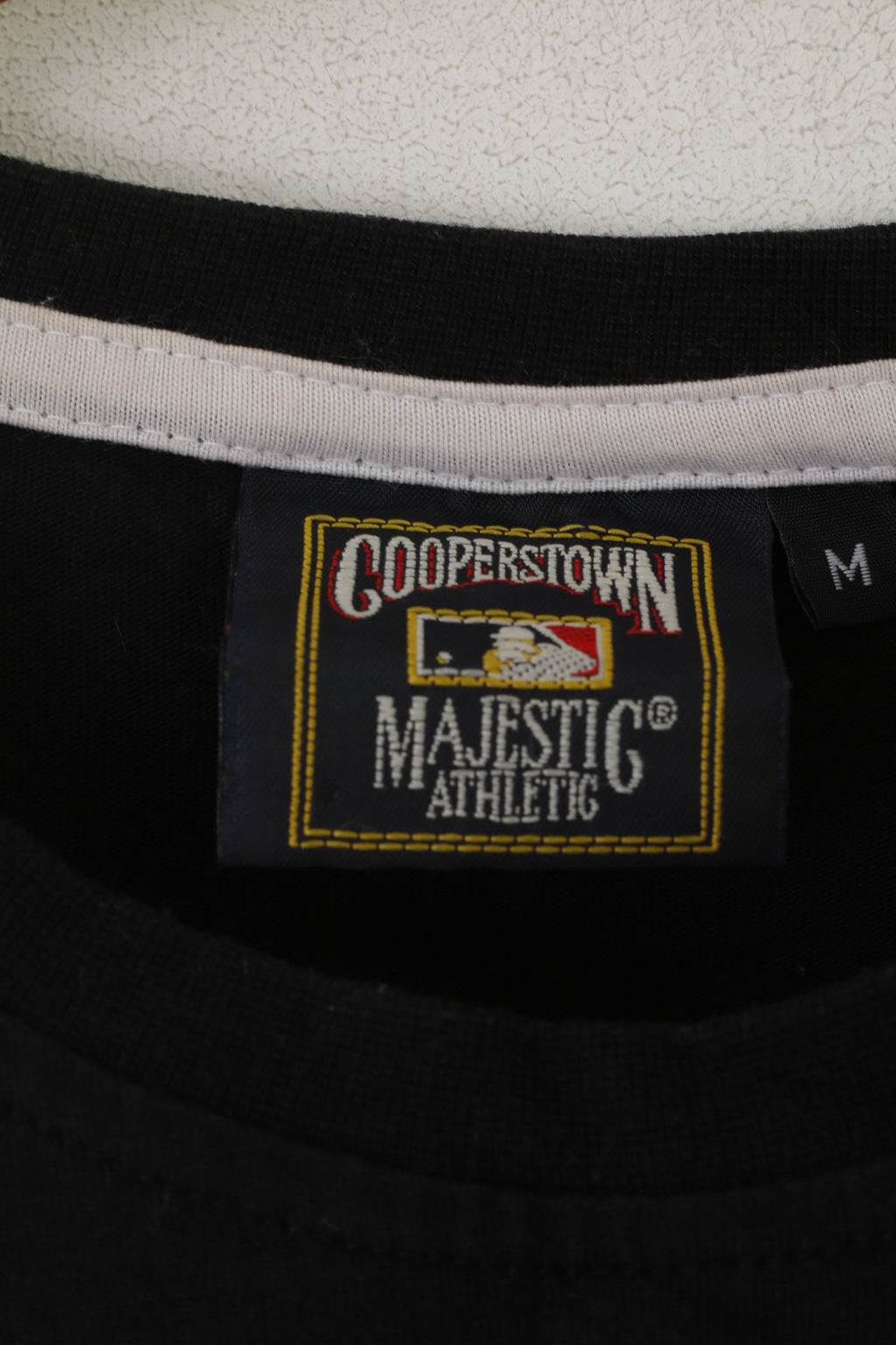 Majestic Athletic Hommes M Chemise Noir Coton Blanc Sox Major League Baseball Top