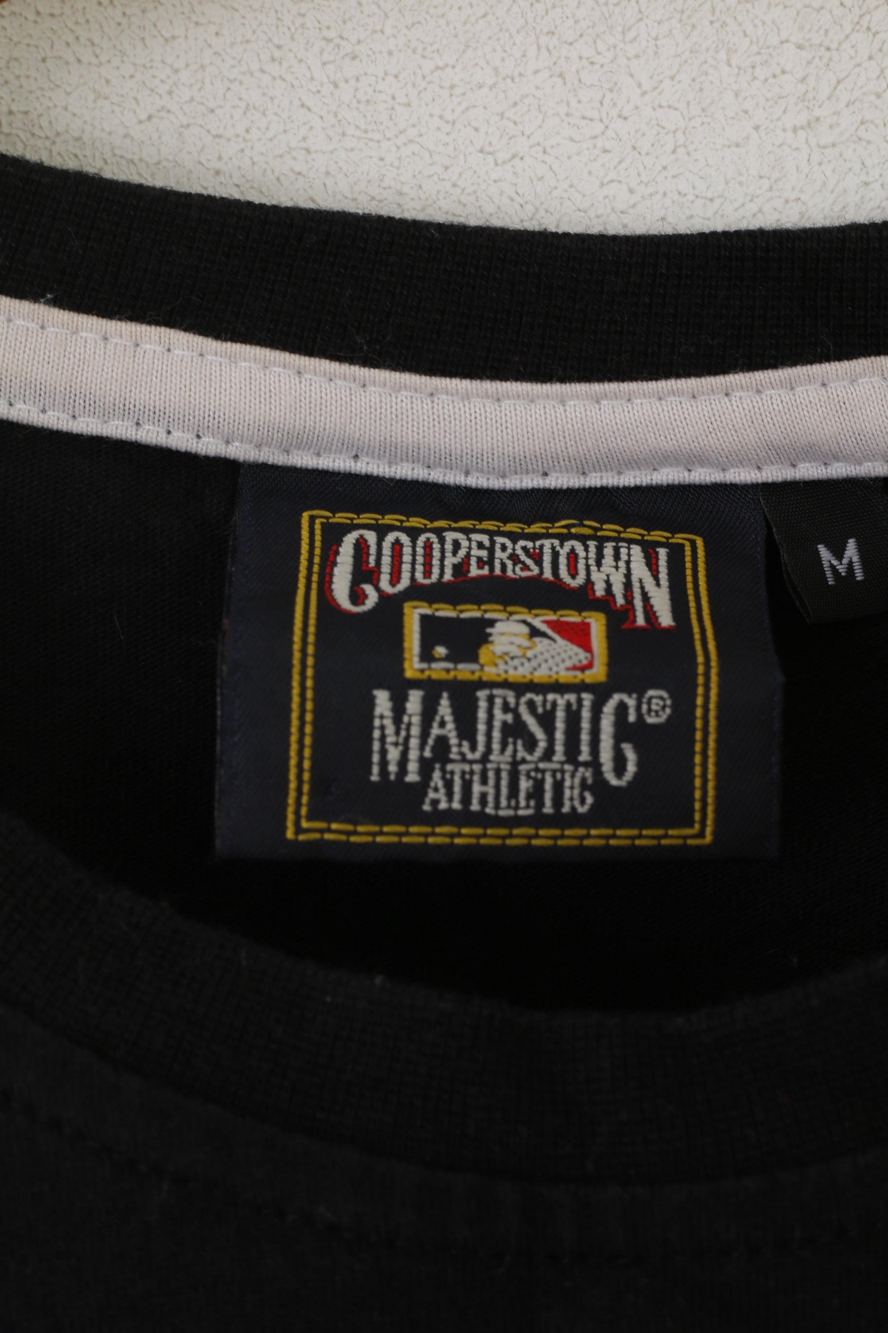 Majestic Athletic Hommes M Chemise Noir Coton Blanc Sox Major League Baseball Top