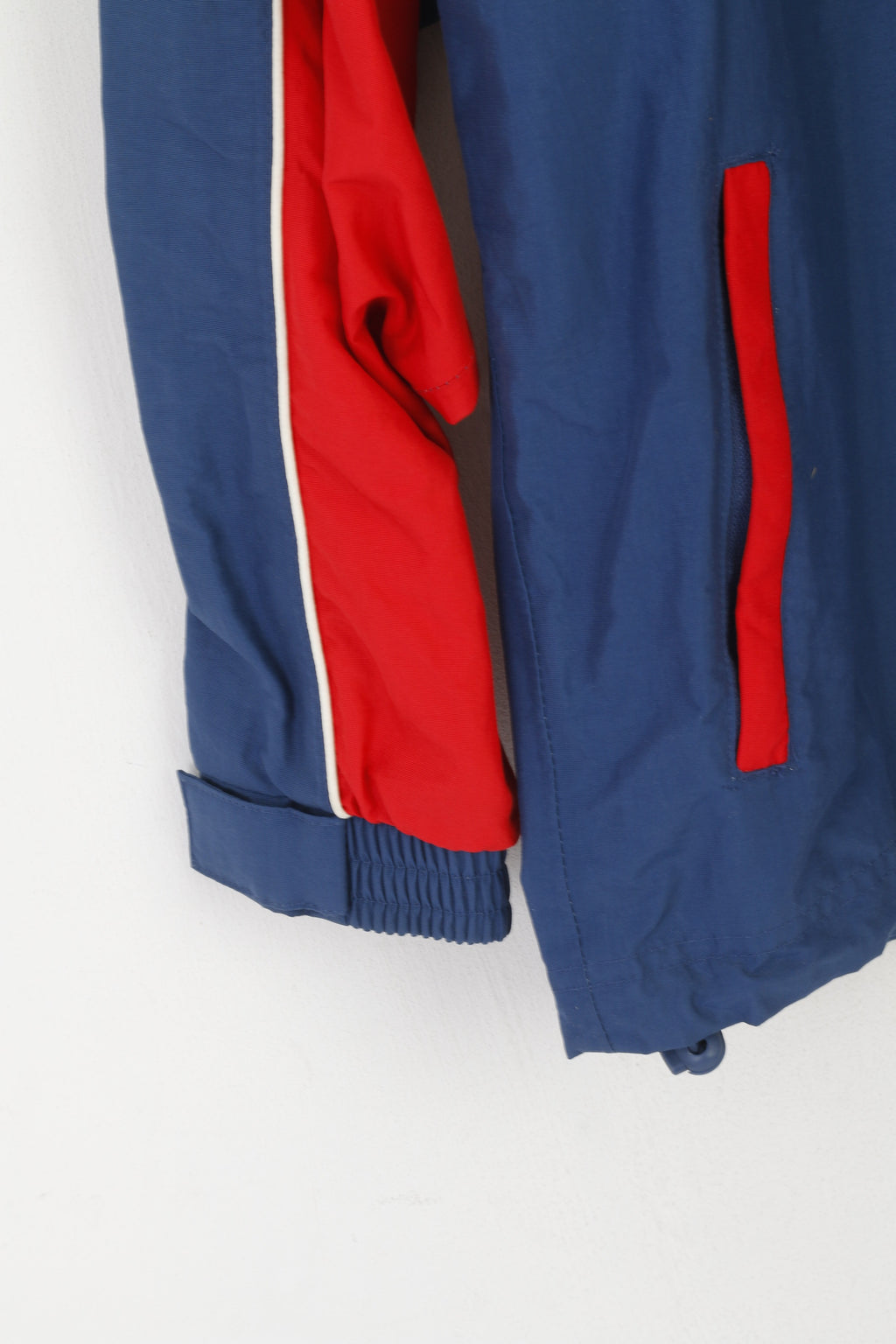 Prostar Boys LY 14 Age Jacket Navy Red Nylon Waterproof Hidden Hood Vintage Top