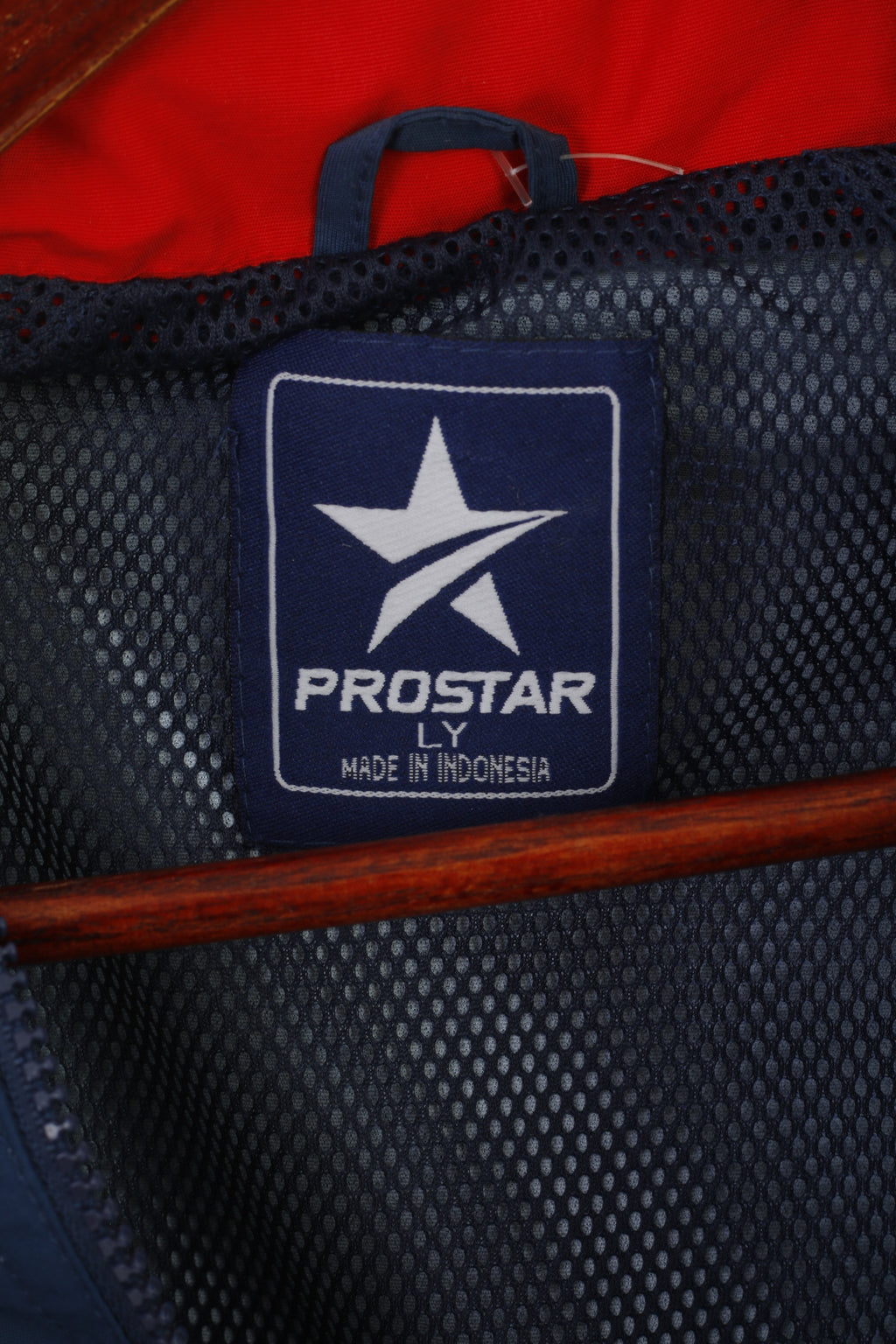 Prostar Boys LY 14 Age Jacket Navy Red Nylon Waterproof Hidden Hood Vintage Top