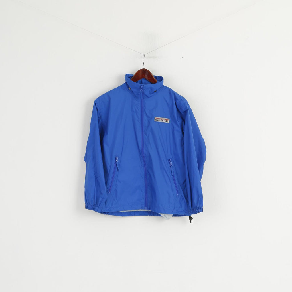 Etirel - Veste pour garçon de 12 ans, 152 ans, en nylon bleu, imperméable, capuche cachée, fermeture éclair sur le dessus