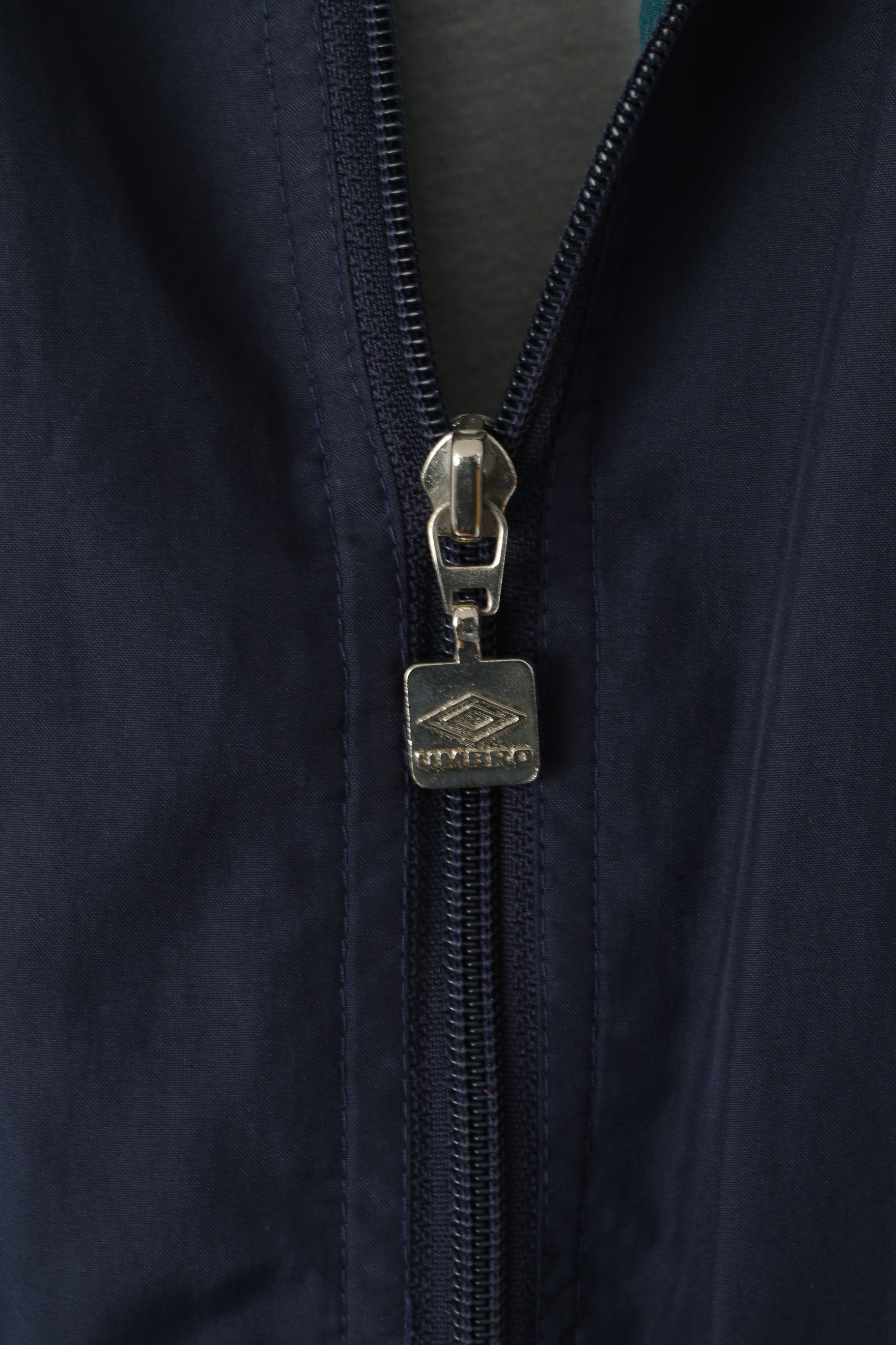 Umbro Giacca da uomo L Navy Activewear Top sportivo da allenamento vintage anni '90 con cerniera