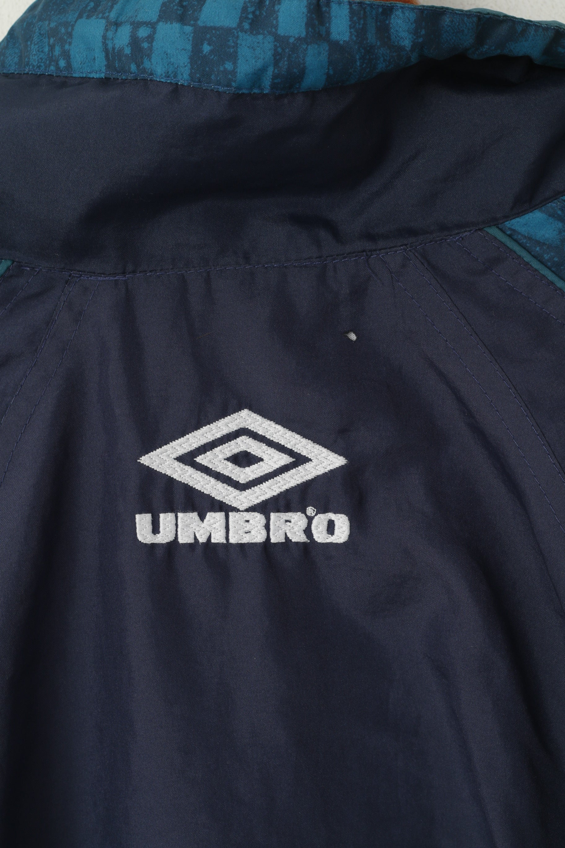 Umbro Giacca da uomo L Navy Activewear Top sportivo da allenamento vintage anni '90 con cerniera