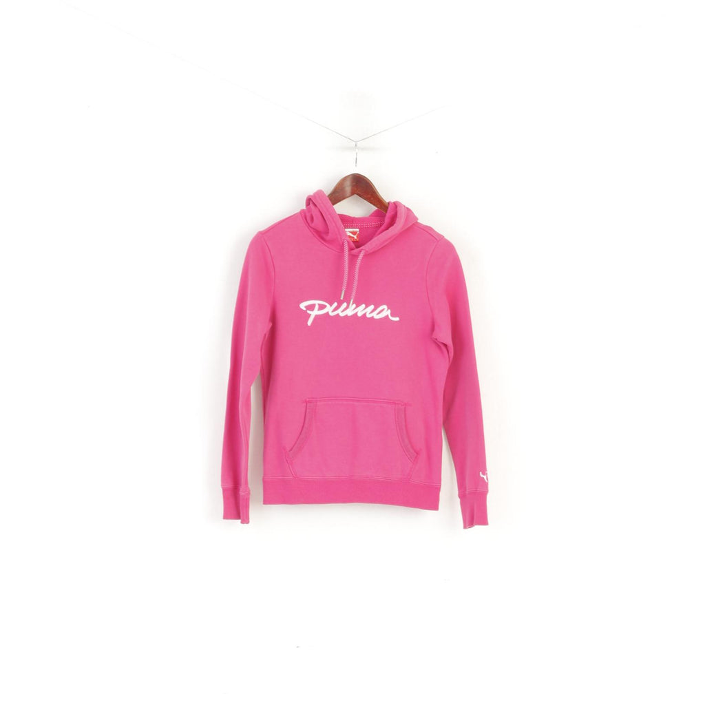 Felpa Puma da donna in cotone rosa con cappuccio sportivo da allenamento Top sportivo