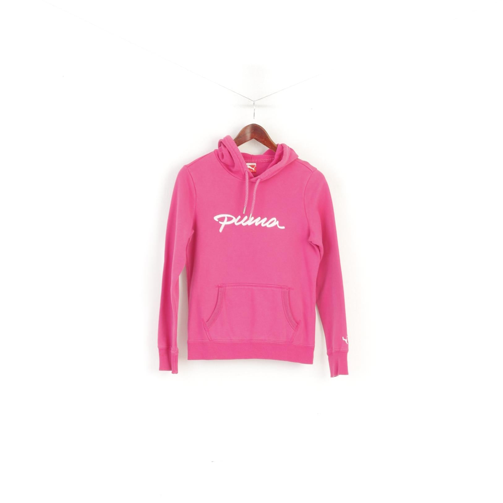 Felpa Puma da donna in cotone rosa con cappuccio sportivo da allenamento Top sportivo