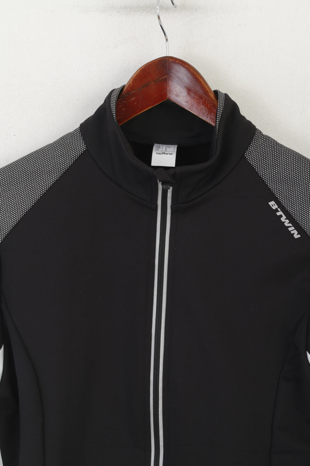 B'TWIN Femmes M Veste De Cyclisme Noir Réfléchissant Coupe-Vent À Fermeture Éclair Complète Haut De Vélo