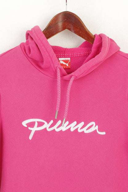 Puma Women S Sweatshirt Pink Cotton Hooded Sportswear Training Sport Top