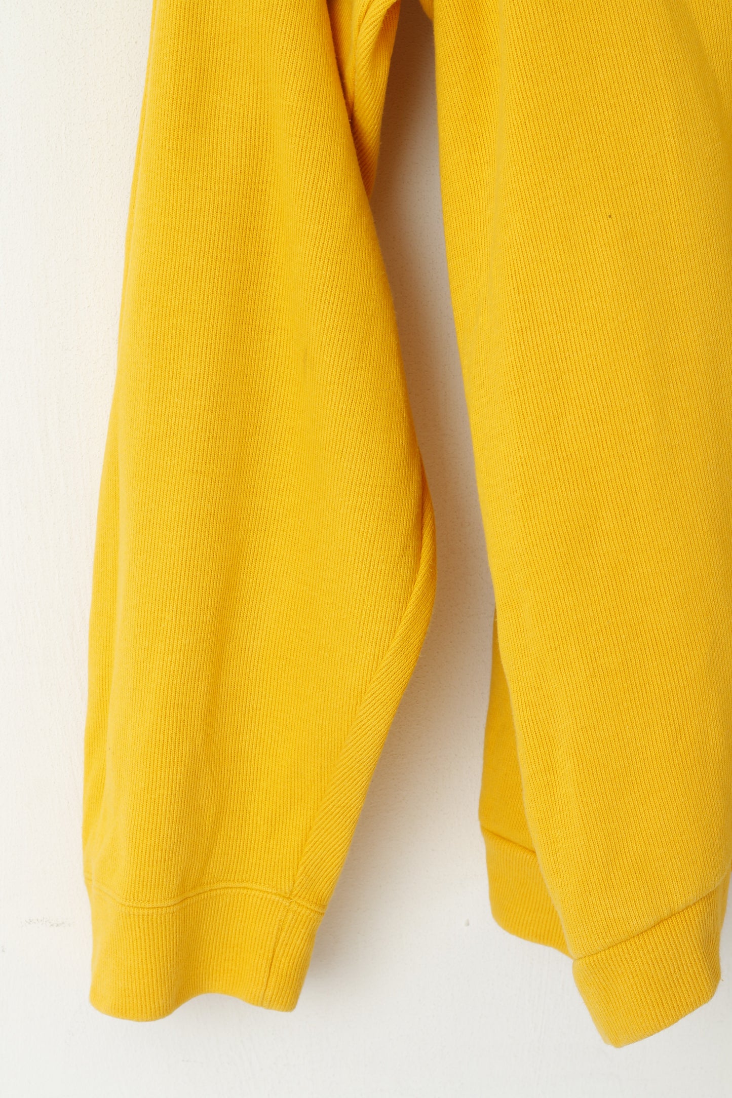 Columbia Sportswear Felpa da uomo L Felpa gialla in cotone con zip Collo Top sportivo vintage anni '90