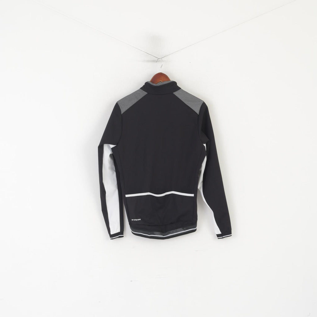 B'TWIN Femmes M Veste De Cyclisme Noir Réfléchissant Coupe-Vent À Fermeture Éclair Complète Haut De Vélo