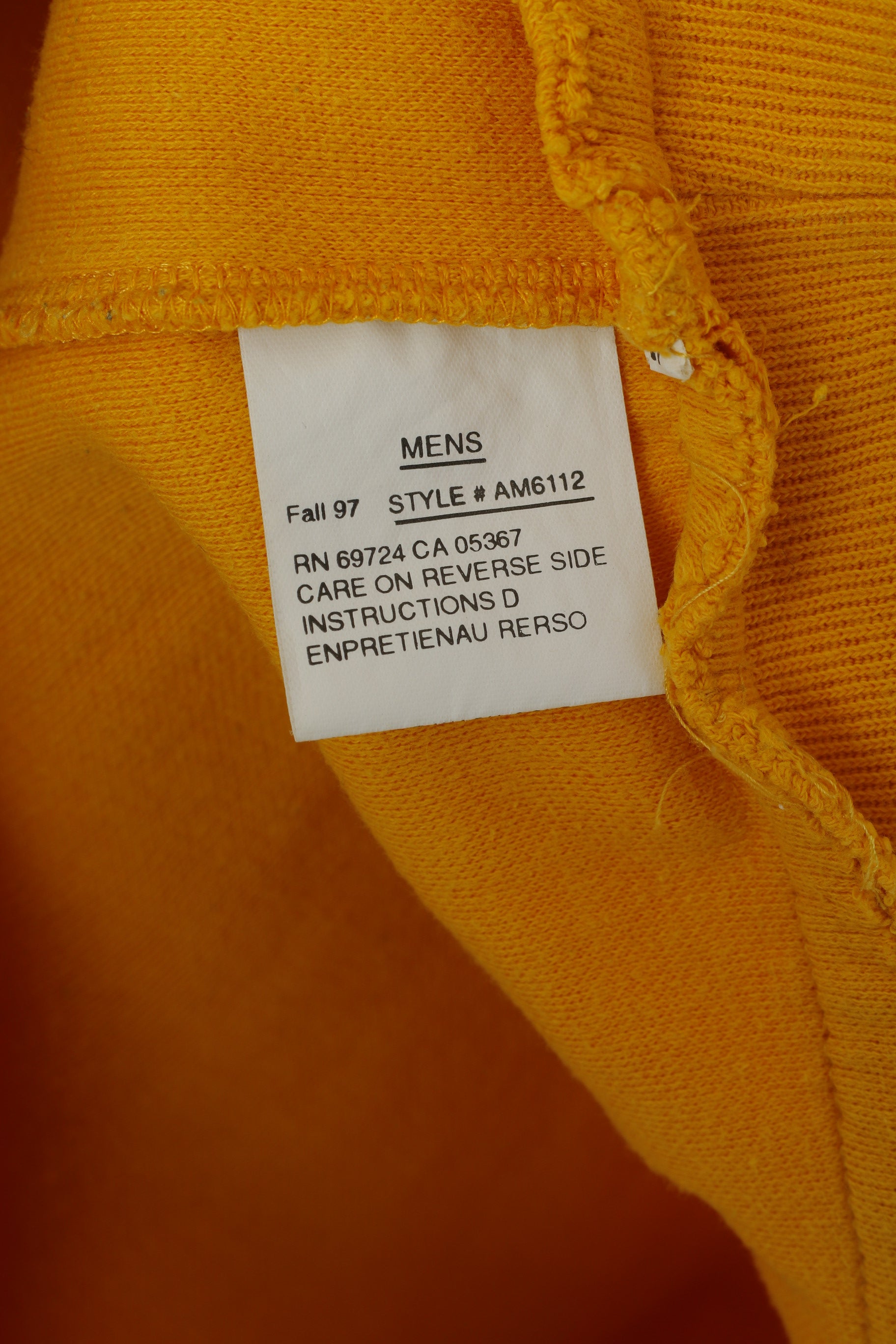 Columbia Sportswear Felpa da uomo L Felpa gialla in cotone con zip Collo Top sportivo vintage anni '90